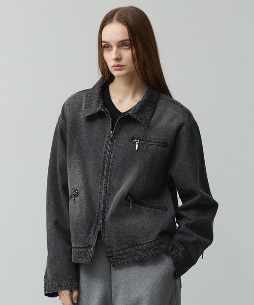 ciimala Gジャン CALLNE デニムジャケット gジャン Vintage Zip Denim Jacket