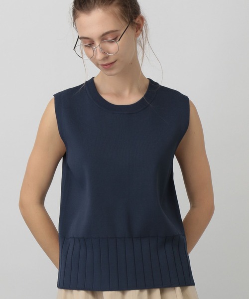 「saloon」 ニットベスト FREE ライトグレー レディース_画像2