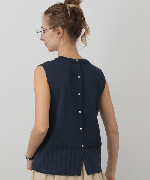 「saloon」 ニットベスト FREE ライトグレー レディース_画像3