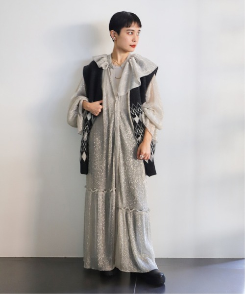 「CITYSHOP」 ニットベスト FREE グレー レディース_画像2