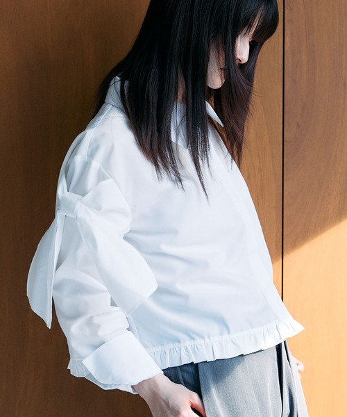 【STUDIOUS city】リボンスリーブブラウス THREE SQUARE]リボンスリーブブラウス | KOBUNSHA SELECT SHOP