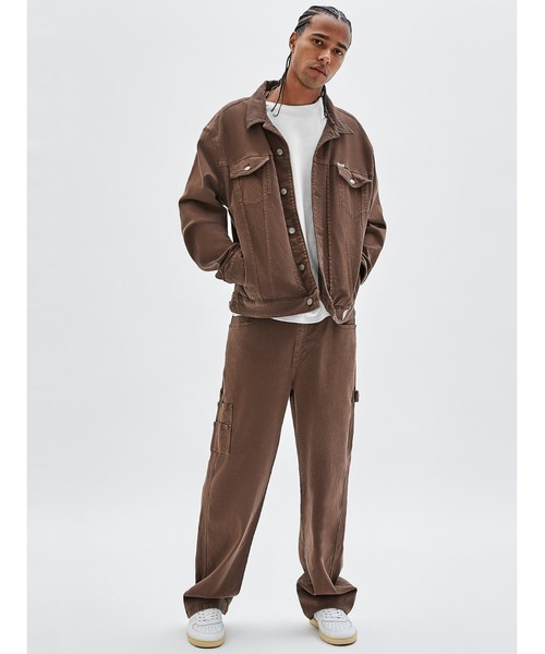 「Guess」 デニムジャケット LARGE ブラウン メンズの画像