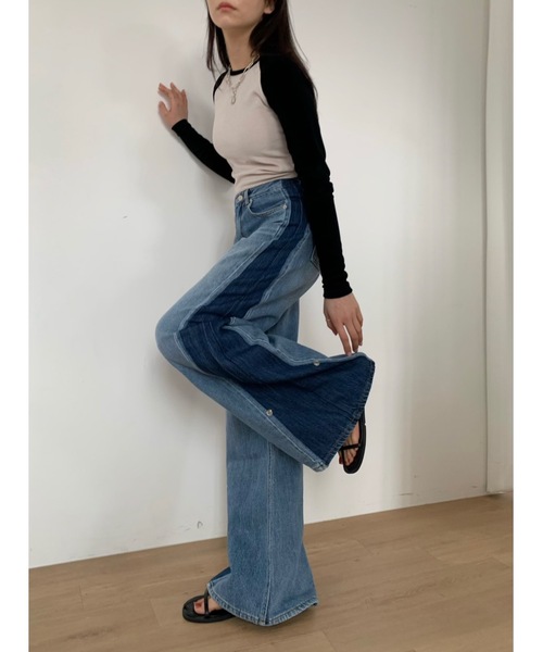 「Didot.showroom」 デニムパンツ L ブルー レディース_画像2