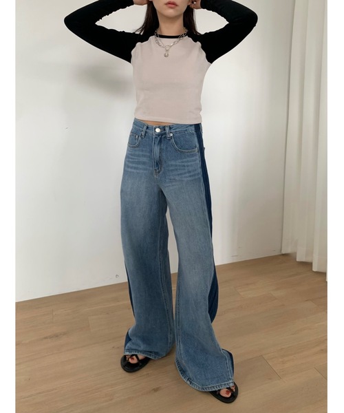 「Didot.showroom」 デニムパンツ L ブルー レディース_画像3