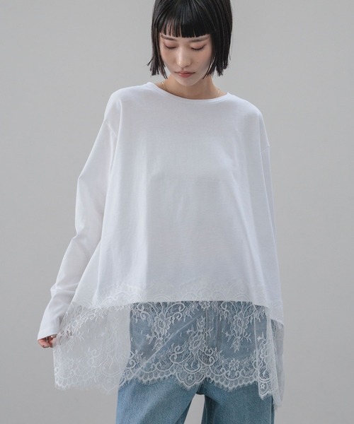 LOWRYS FARM（ローリーズファーム） tシャツ レースレイヤードLS