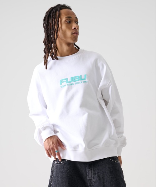 「FUBU」 スウェットカットソー L ホワイト メンズ_画像4