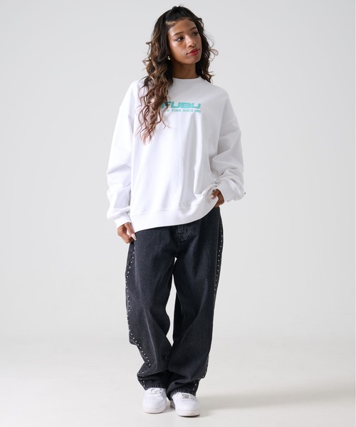 「FUBU」 スウェットカットソー L ホワイト メンズ_画像7