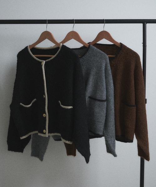 「Shelly island」 ニットカーディガン FREE ブラウン レディース_画像4