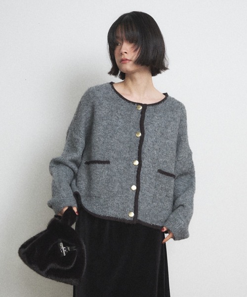 「Shelly island」 ニットカーディガン FREE ブラウン レディース_画像7