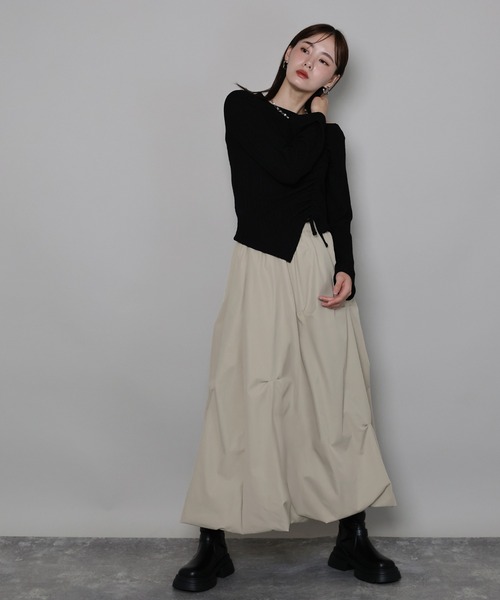 「J by blue」 フレアスカート MEDIUM チャコールグレー レディース_画像6