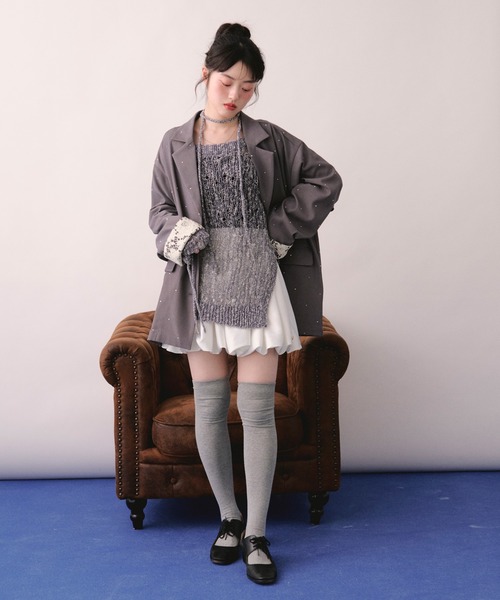 loin nuit ニット セーター asymmetry lace up knit / アシンメトリー