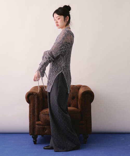 loin nuit ニット セーター asymmetry lace up knit / アシンメトリー