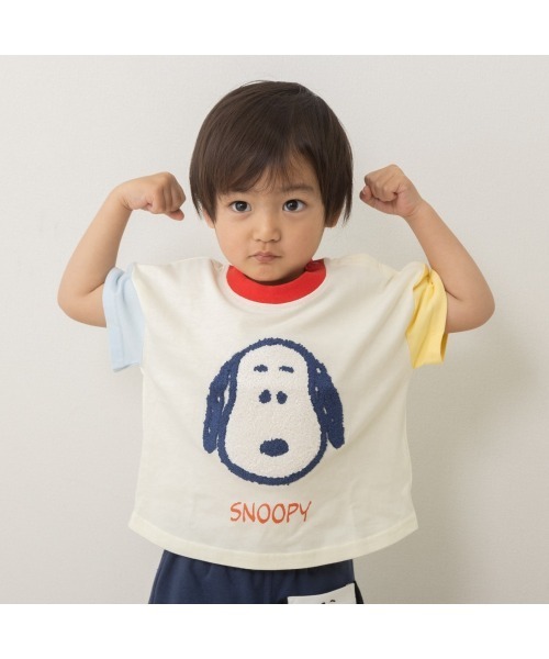 PEANUTS tシャツ SNOOPY スヌーピー 半袖Tシャツ お顔さがら キッズ