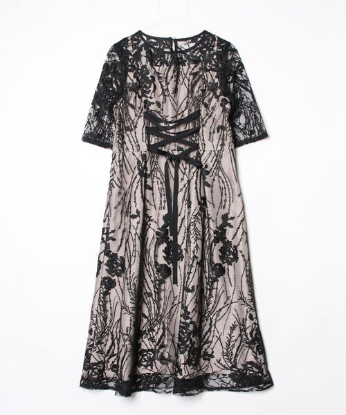 「PREFERIR」 「haremode」半袖ワンピース MEDIUM ブラック レディース_画像2