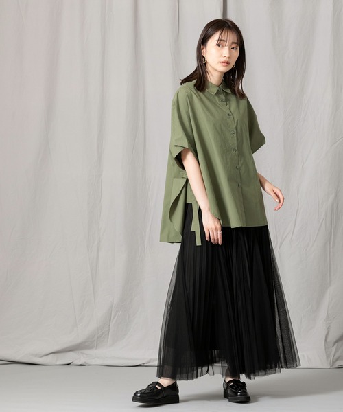 「Gready Brilliant」 「favori」ノースリーブシャツ 38 カーキ レディース_画像3