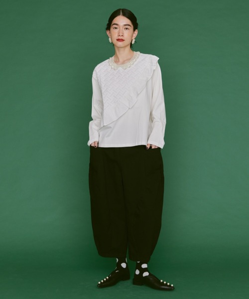 「manana suerte」 クロップドパンツ FREE ネイビー レディース_画像2