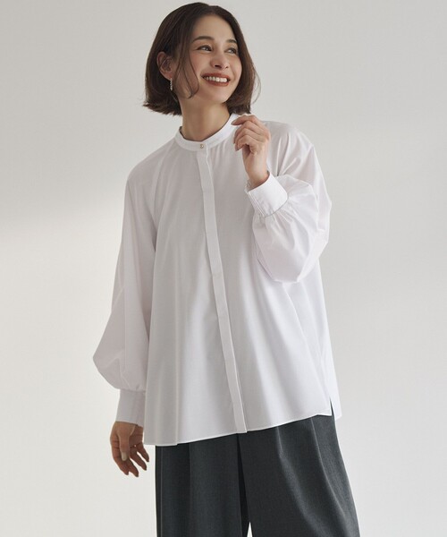 「UNFILO」 長袖ブラウス MEDIUM ブルー レディース_画像2