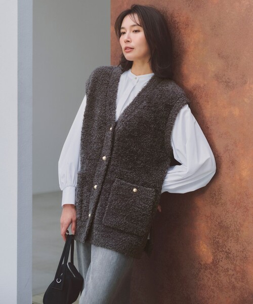 「UNFILO」 長袖ブラウス MEDIUM ブルー レディース_画像6