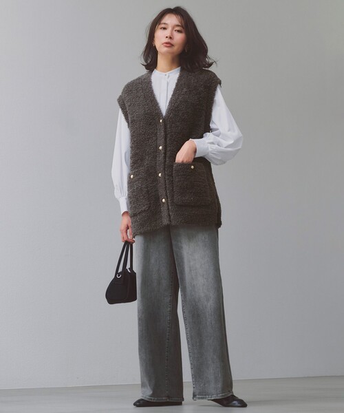 「UNFILO」 長袖ブラウス MEDIUM ブルー レディース_画像7