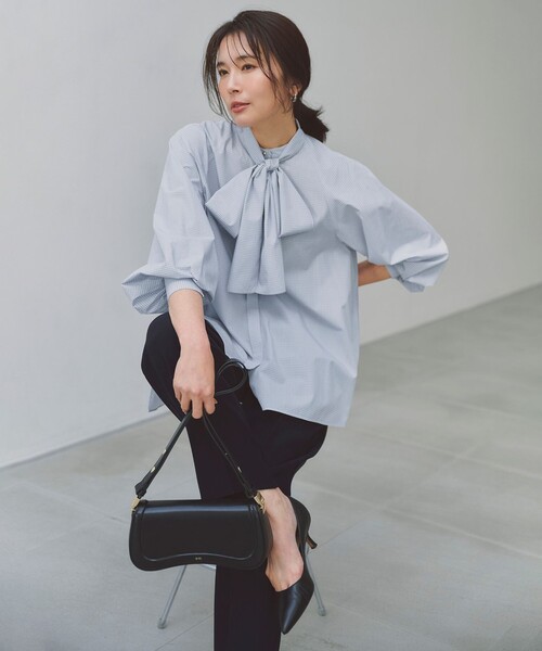 「UNFILO」 長袖ブラウス MEDIUM ブルー レディース_画像8