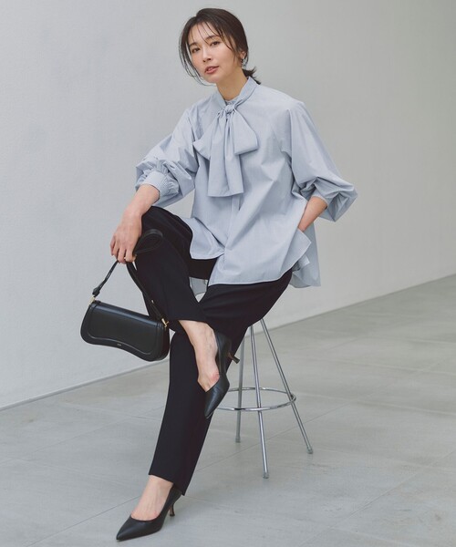「UNFILO」 長袖ブラウス MEDIUM ブルー レディース_画像9