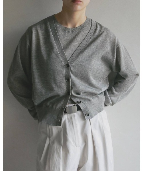 セーター ニット Highgauge Sheer Cardigan 62610522 メンズの画像