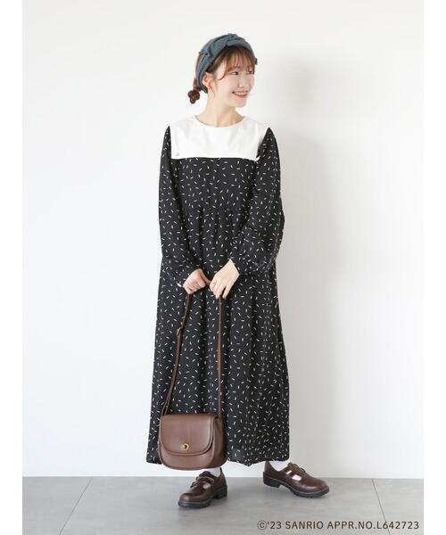 「ehka sopo」 長袖ワンピース F レッド レディース_画像5