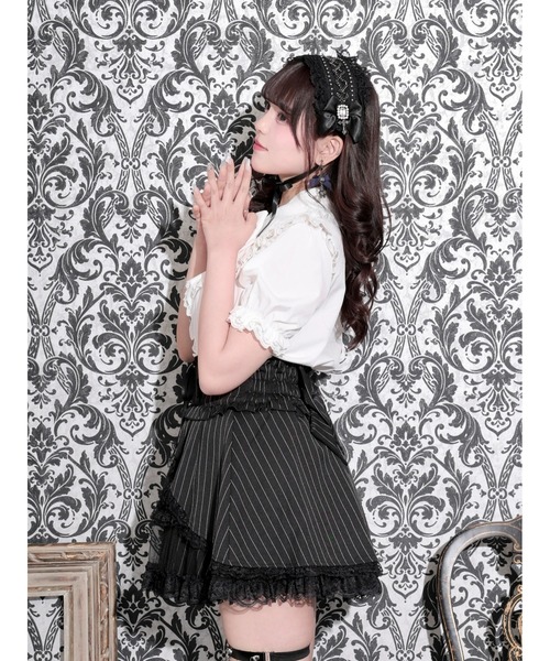 NOEMIE（ノエミー） ブラウス シャツ 半袖 ゴシックヨークジャボリボン 