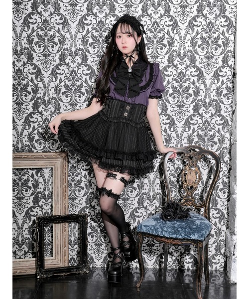 NOEMIE（ノエミー） ブラウス シャツ 半袖 ゴシックヨークジャボリボン