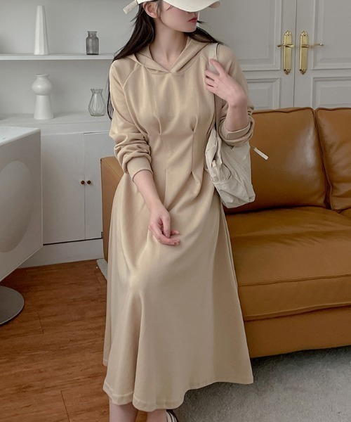 「ECLIN」 長袖ワンピース X-LARGE グレー レディース_画像5