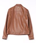 コート ジャケット トップステッチ レザー ト...の詳細画像1