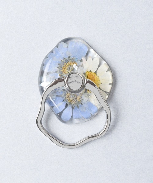 Flowering（フラワーリング） 押し花クリア/ スマホリング : ZOZOTOWN