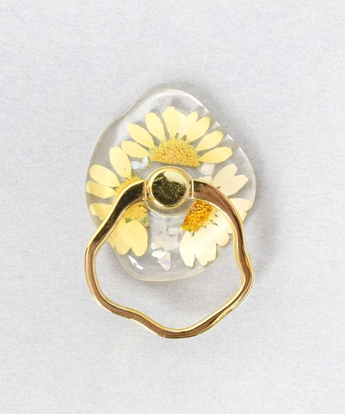 Flowering（フラワーリング） 押し花クリア/ スマホリング : ZOZOTOWN