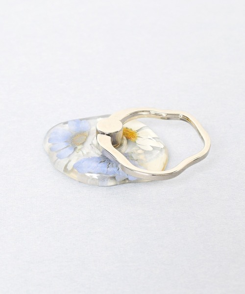 Flowering（フラワーリング） 押し花クリア/ スマホリング : ZOZOTOWN