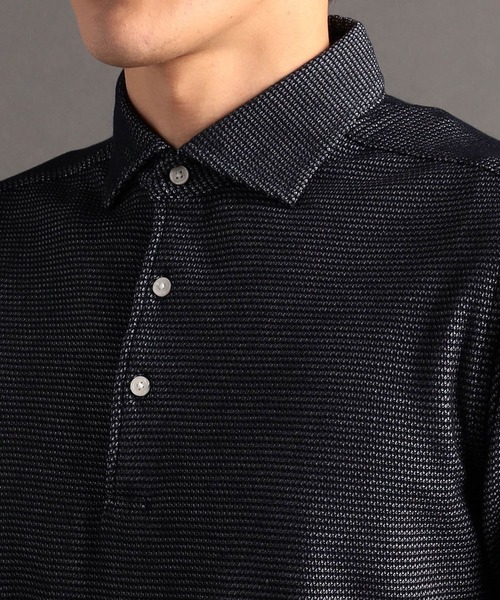 MONSIEUR NICOLE（ムッシュニコル） ポロシャツ ハニカムボーダー 半袖