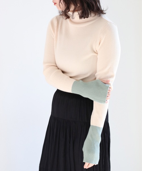 cepo（セポ） ニット セーター フィンガーホール ソデキリカエモチモチ