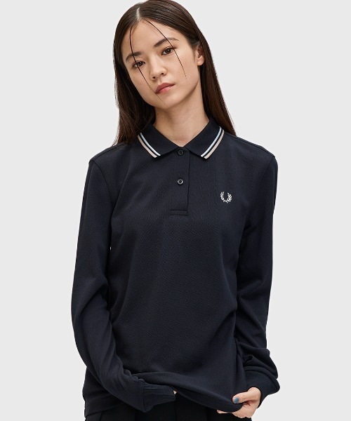 美品　Fred Perry Shirt 長袖　ポロシャツ　ブラック　レディース FRED PERRY ポロシャツ ポロ The Fred Perry Shirt - G3636
