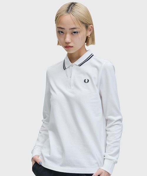 トップス The Fred Perry Shirt G3636 G3600 - Navy / Light Ice / Warm Oat | The Fred Perry Shirt