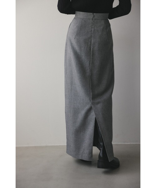 前スリットスカート スカート front zip slit long skirt /フロント ジップ スリット