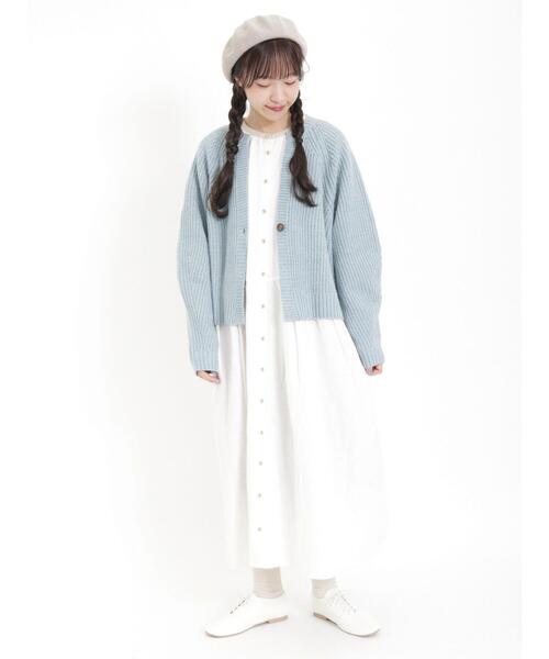 Samansa Mos2（サマンサモスモス） カーディガン 畦編みショート丈