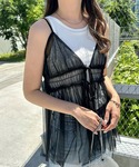 キャミソール フロントリボンチュールキャミソー...の詳細画像5
