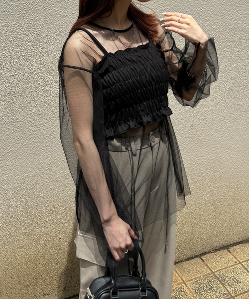 再値下げ❗️ANDWANG アンドワン ブラック　ビスチェ 黒　韓国　シズニルック I-SOOK（アイスー） アンサンブル 「ISOOK / アイスー」ビスチェ付き