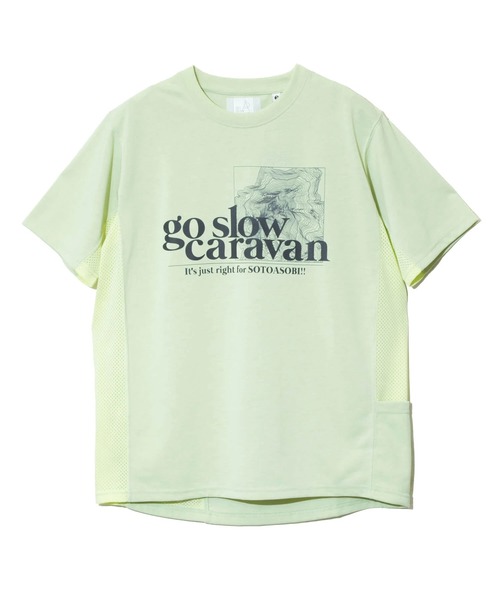 go slow caravan tシャツ Drymix 等高線LOGO アクティビTEE メンズ