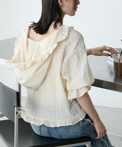 forksy.（フォルクシー） ブラウス シャツ 「forksy.」シアーフリル