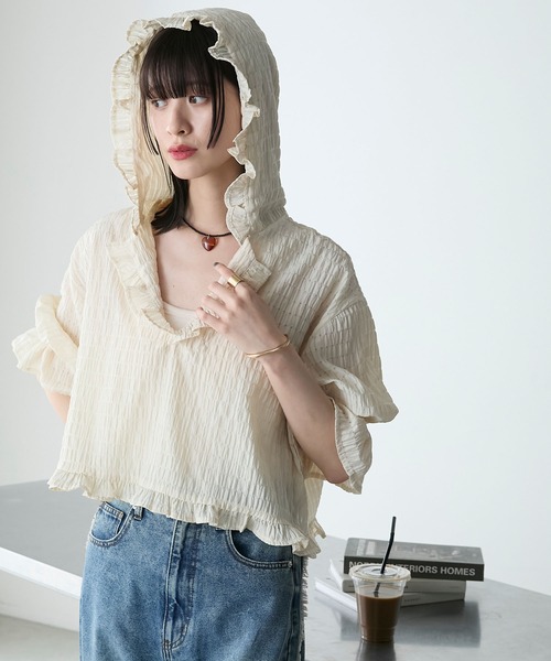 forksy.（フォルクシー） ブラウス シャツ 「forksy.」シアーフリル