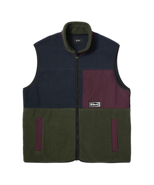 HUF ベスト ジレ SONOMA HIGH PILE VEST / ハフ パイルフリース メンズ 