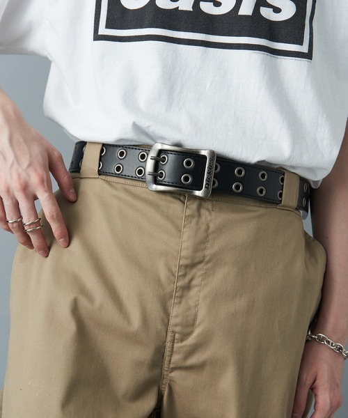Dickies ベルト 「Dickies」40mm幅 ハトメ ダブルピン PUレザーベルト