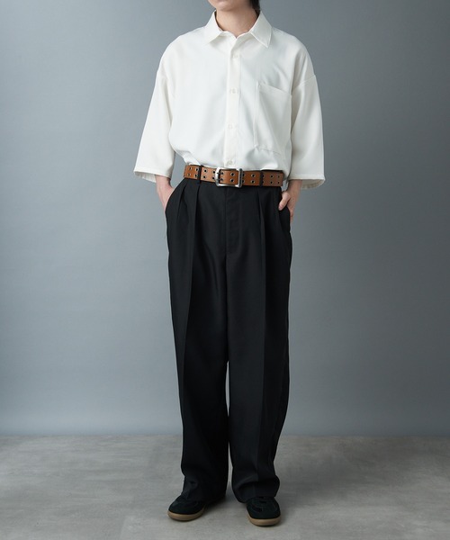 【Dickies別注】　ポケットハングベルトスカート セール】【Dickies】40mm幅 ハトメ ダブルピン PUレザーベルト