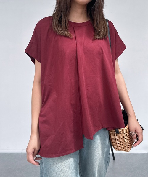 tシャツ リボンフレンチスリーブプルオーバー レディース フレンチスリーブプルオーバー SHIPS 汗染み防止 フリーサイズ