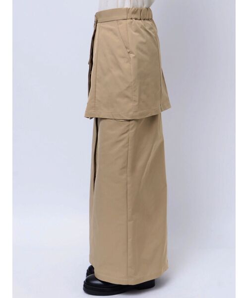 elendeekベージュ ロングスカート ELENDEEK（エレンディーク） スカート マルチレイヤードスカート